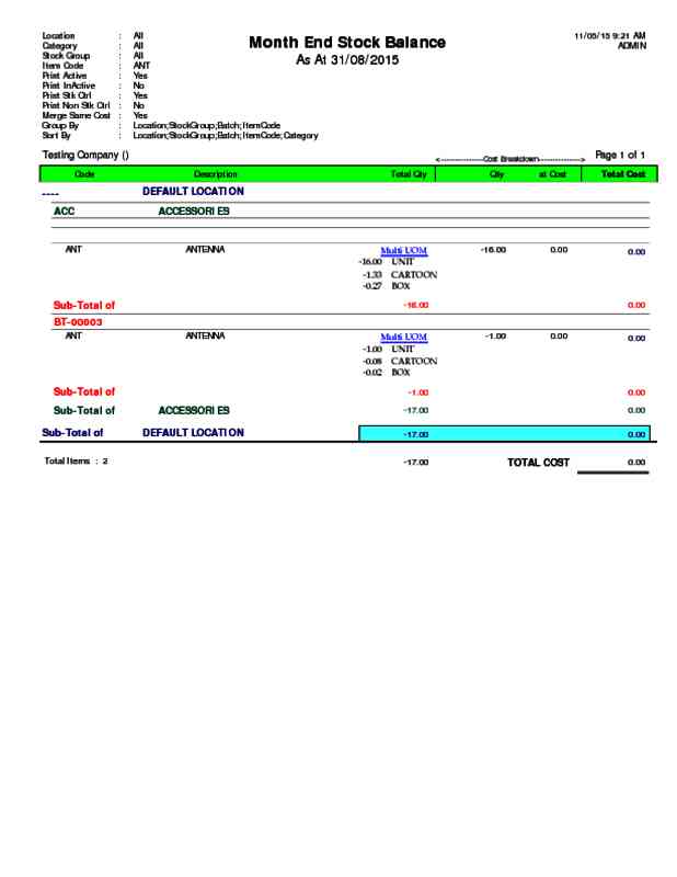 Stock Month End Balance Multi UOM 3